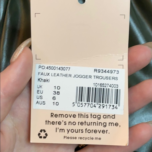 NWT!! Missguided faux leather joggers - Picture 3 of 3